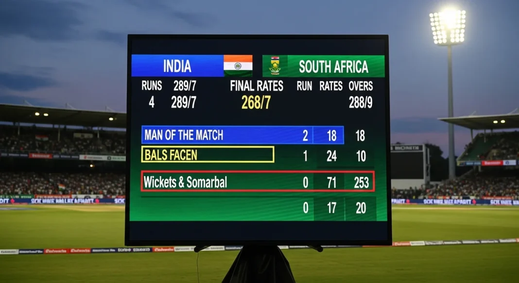 South Africa National Cricket Team vs India National Cricket Team Match Scorecard