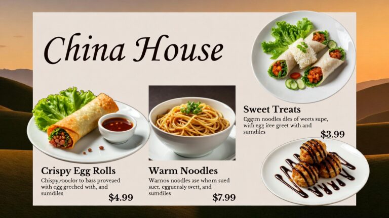 China House Menu